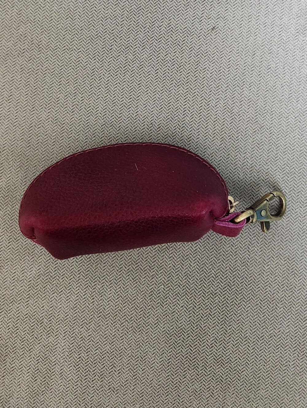 Portland Leather Burgundy Key Pouch with Clasp